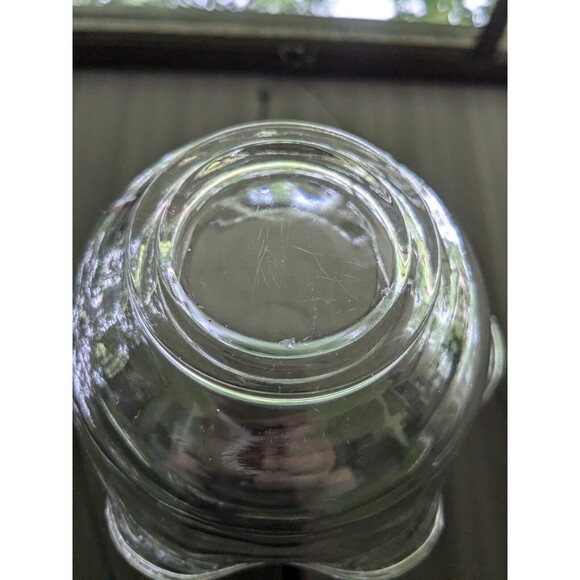 Vintage Clear Glass Dip/Dessert Bowl Yellow Tint Scalloped Edges MCM 5.25 inch - Picture 8 of 12